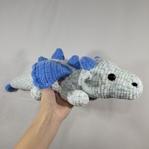 Frosty Dragon Crochet Plushie | Handmade Gift | Mystical Animal